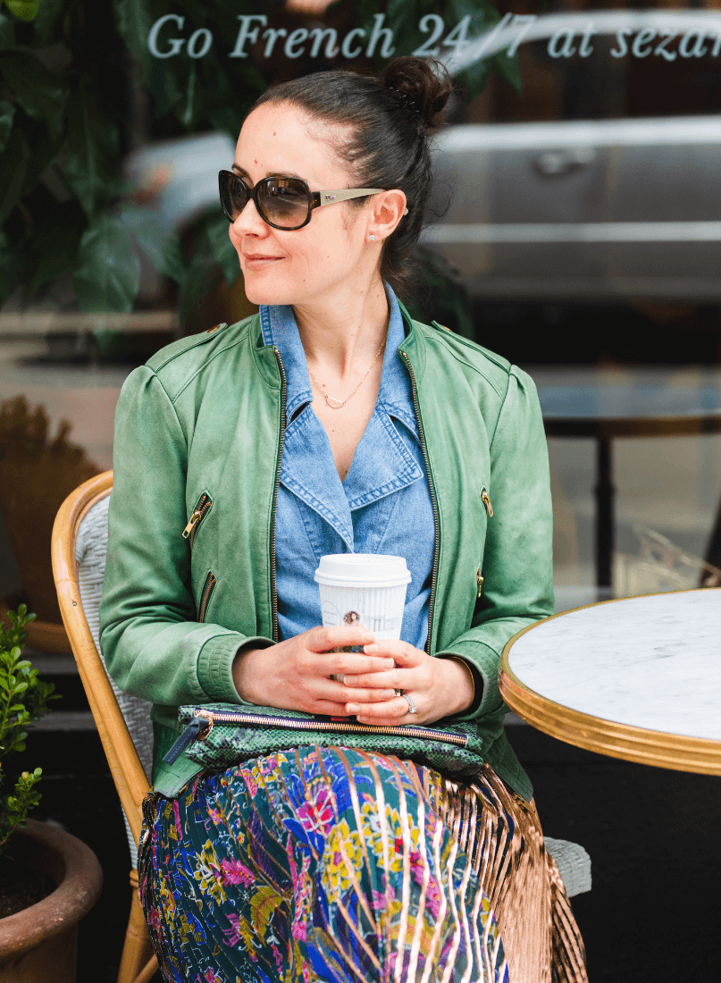 Anthro Pleated Skirt Denim Top Alice & Olivia Jacket by Modnitsa Styling