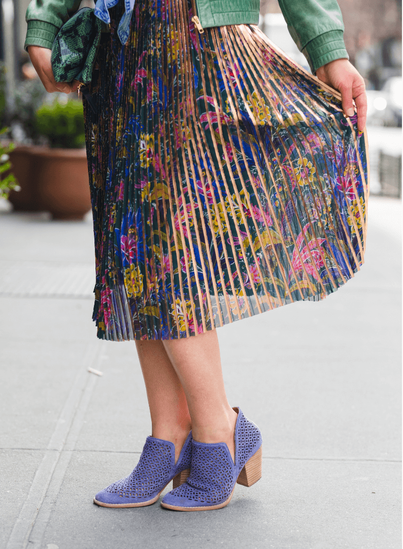 Anthro Pleated Skirt Denim Top Alice & Olivia Jacket by Modnitsa Styling