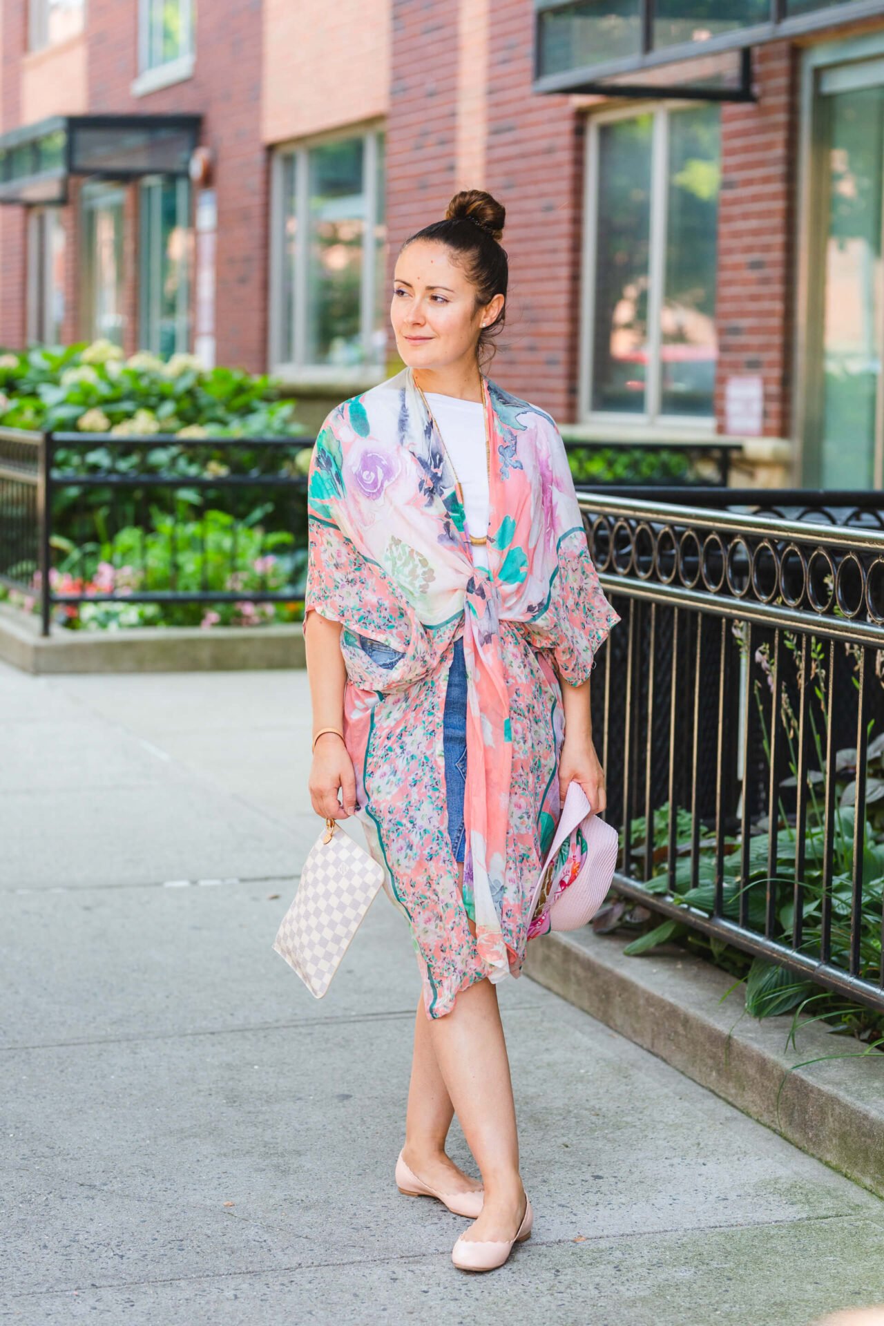 Joe's Jeans Denim Skirt Anthro Kimono Chloe Shoes Look by Modnitsa Styling