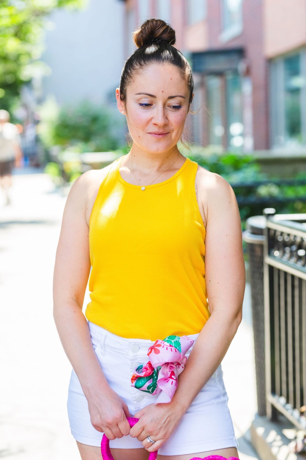 White Denim Shorts for Summer by Modnitsa Styling
